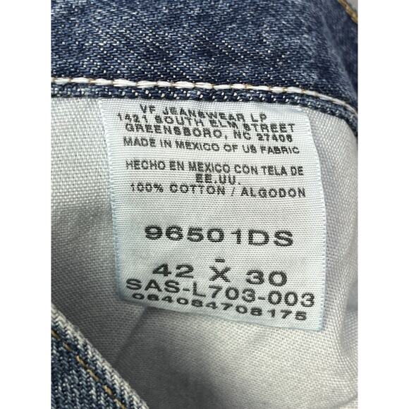 Wrangler Jeans Mens 42x30 BLUE DENIM Straight FIT 97501DS - Picture 6 of 6